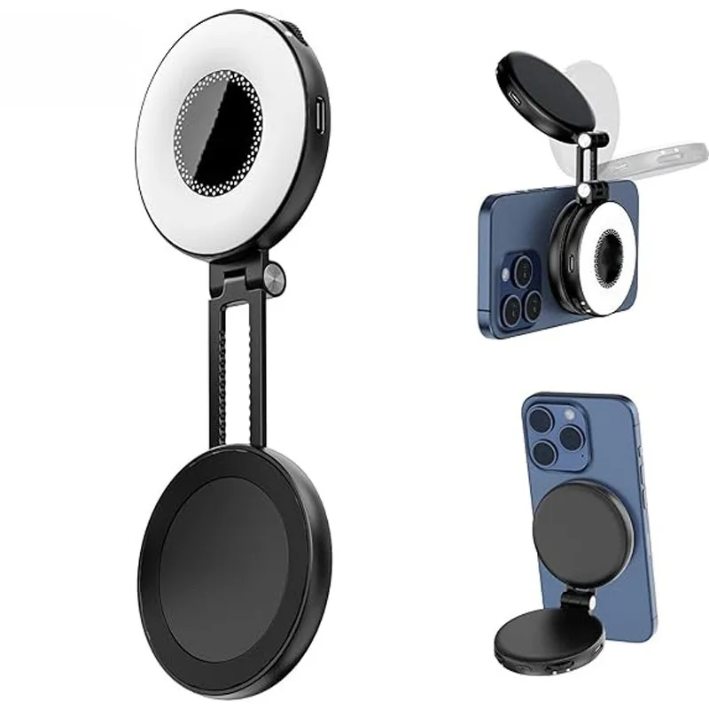 

Magsafe Магнитный заполняющий светильник для мобильного телефона Портативный складной светодиодный карманный светильник для селфи в прямом эфире с зеркалом