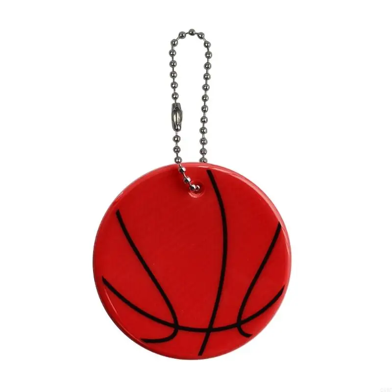 Basketball Reflective Keychain High Visibility Backpack Reflectors Tags Reflective Gear Safety Backpack Tags for Kids Q5WC