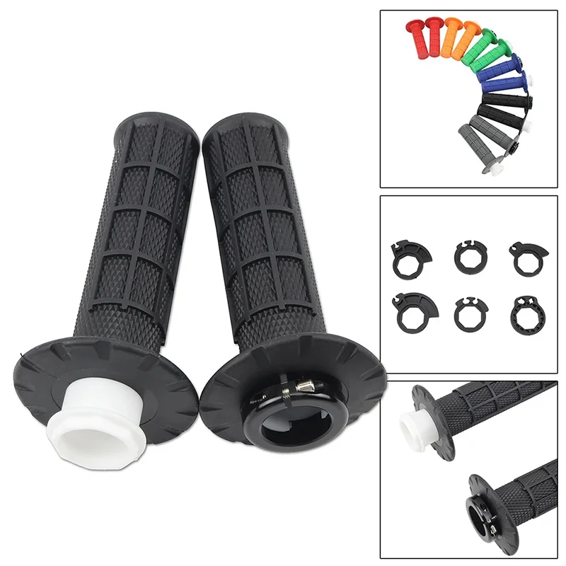 Puños Universales para Motocicleta de 22 mm - Puños de Goma Antideslizantes con Funda para Acelerador para Motocicleta Todoterreno