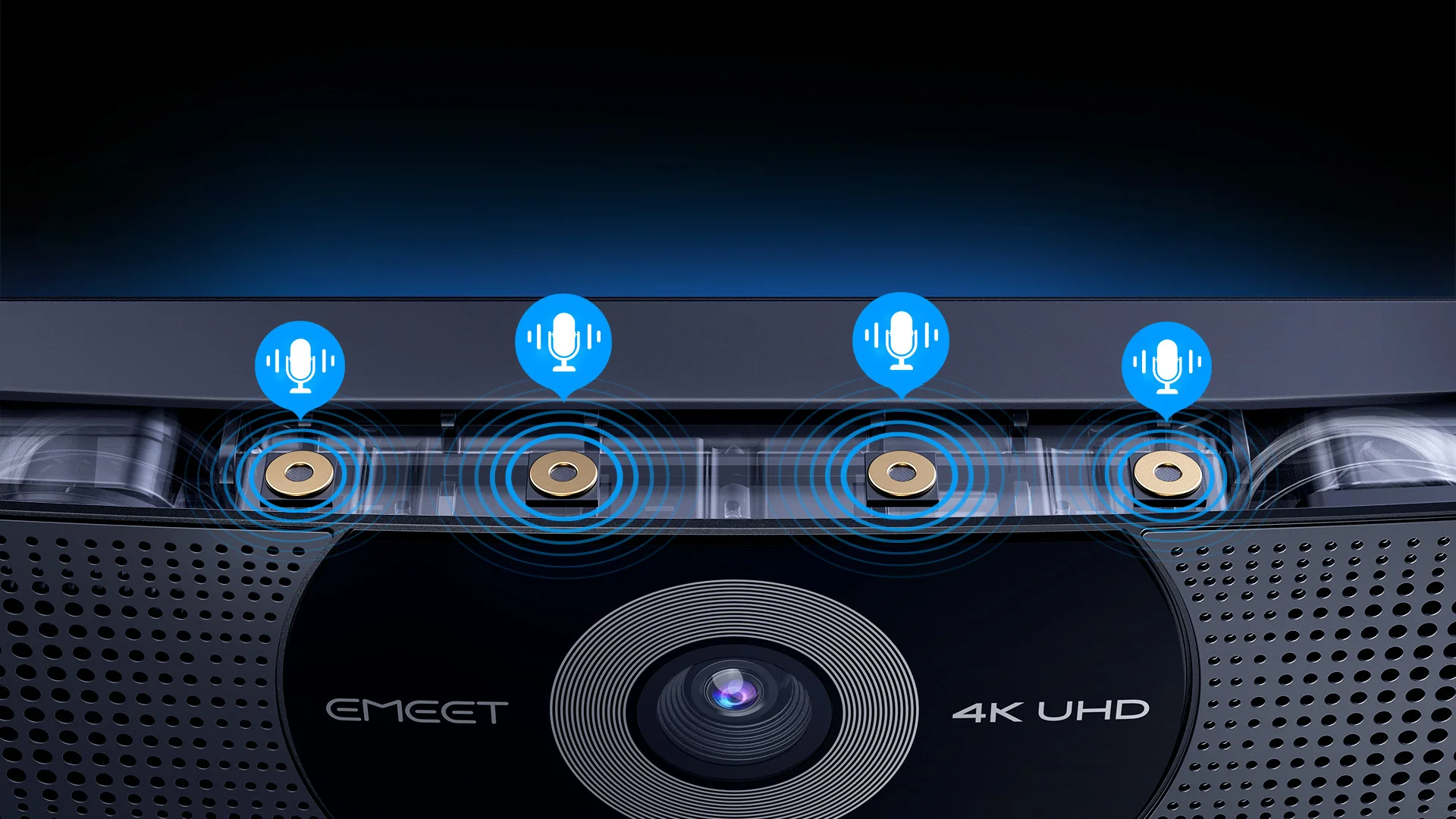 Webcam 4K UHD Webkamera All-in-One USB-Kamera EMEET C980pro 4K Webcam Mit KI-Mikrofon Lautsprecher für Laptop Computer – Detail 2
