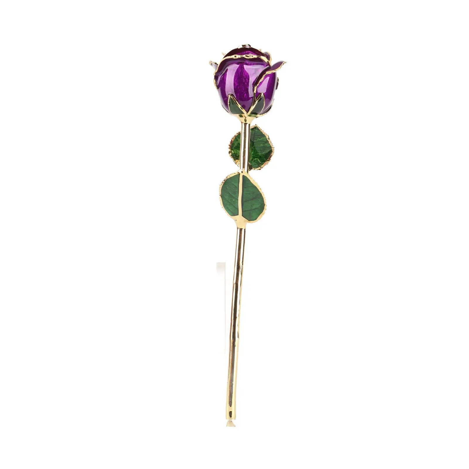 24K Gold-Plated Rose Flower Ornament for birthday & Valentine's Day Decor with Elegant Base