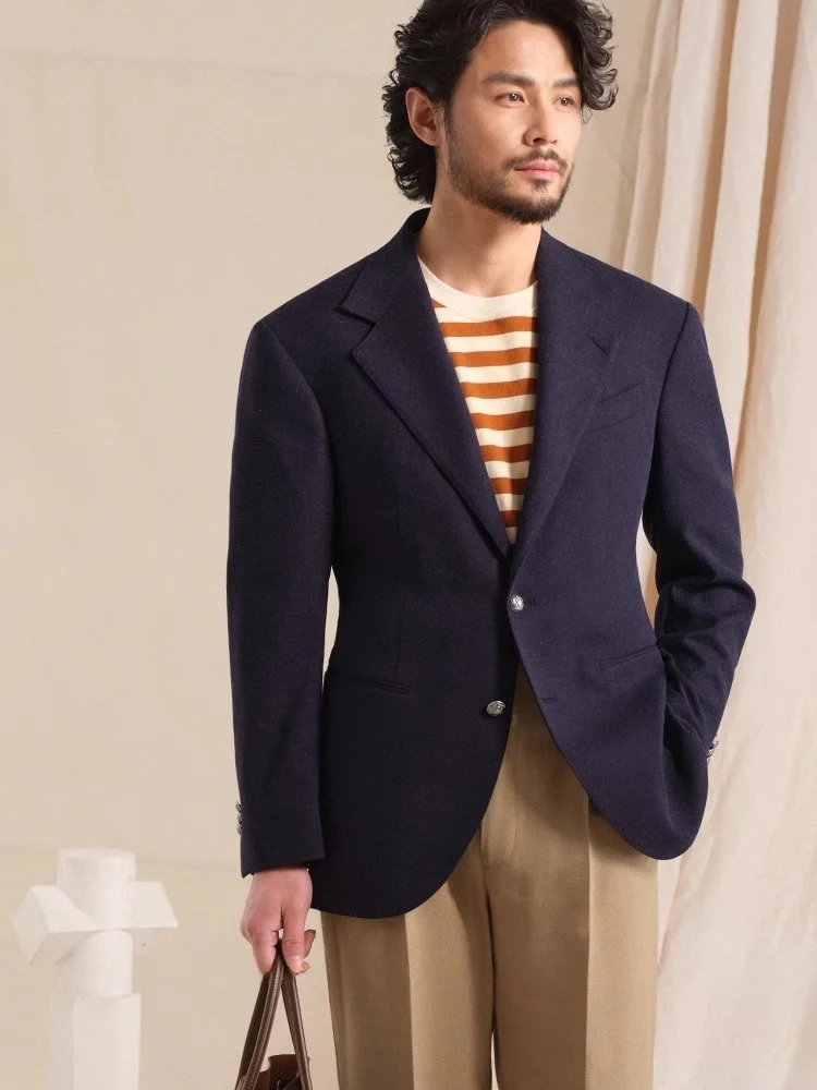 

CULTUM Men's Linen Blend Strong Twist Fabric Suit Jacket Breathable Classic Style Business Casual Spring Autumn Wear