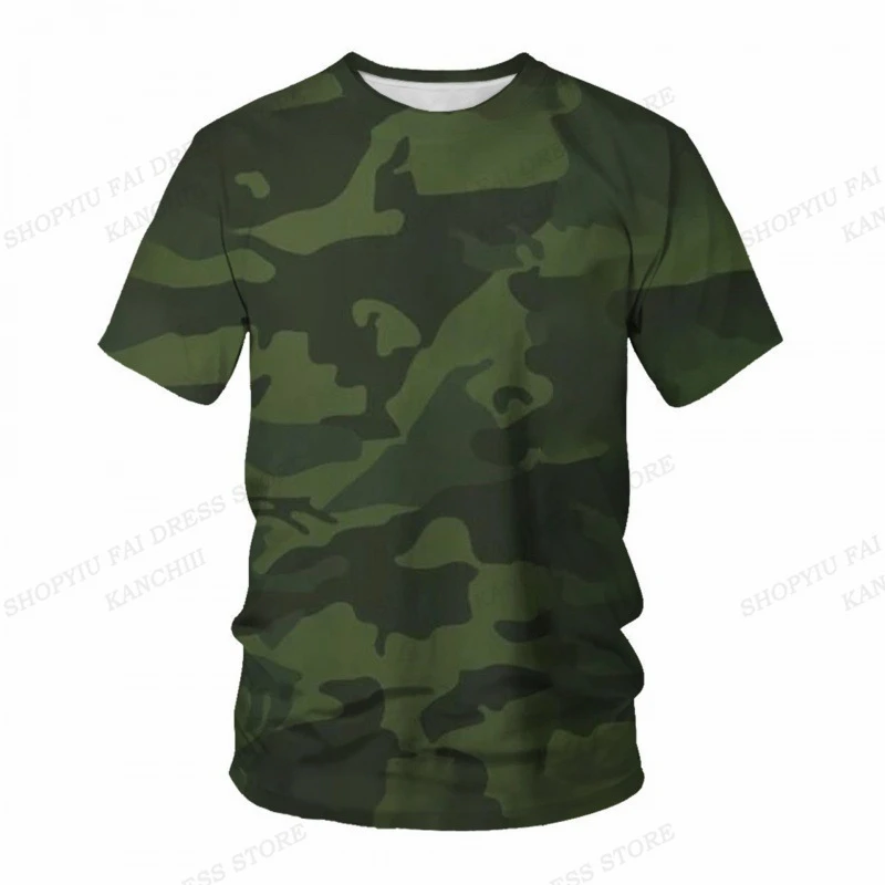 Summer Camo T-shirt Camouflage 3D Print Tshirt Men Fashion O-Neck Short Sleeve Tshirt Outdoors T shirt Kids Tops Tee Fitness