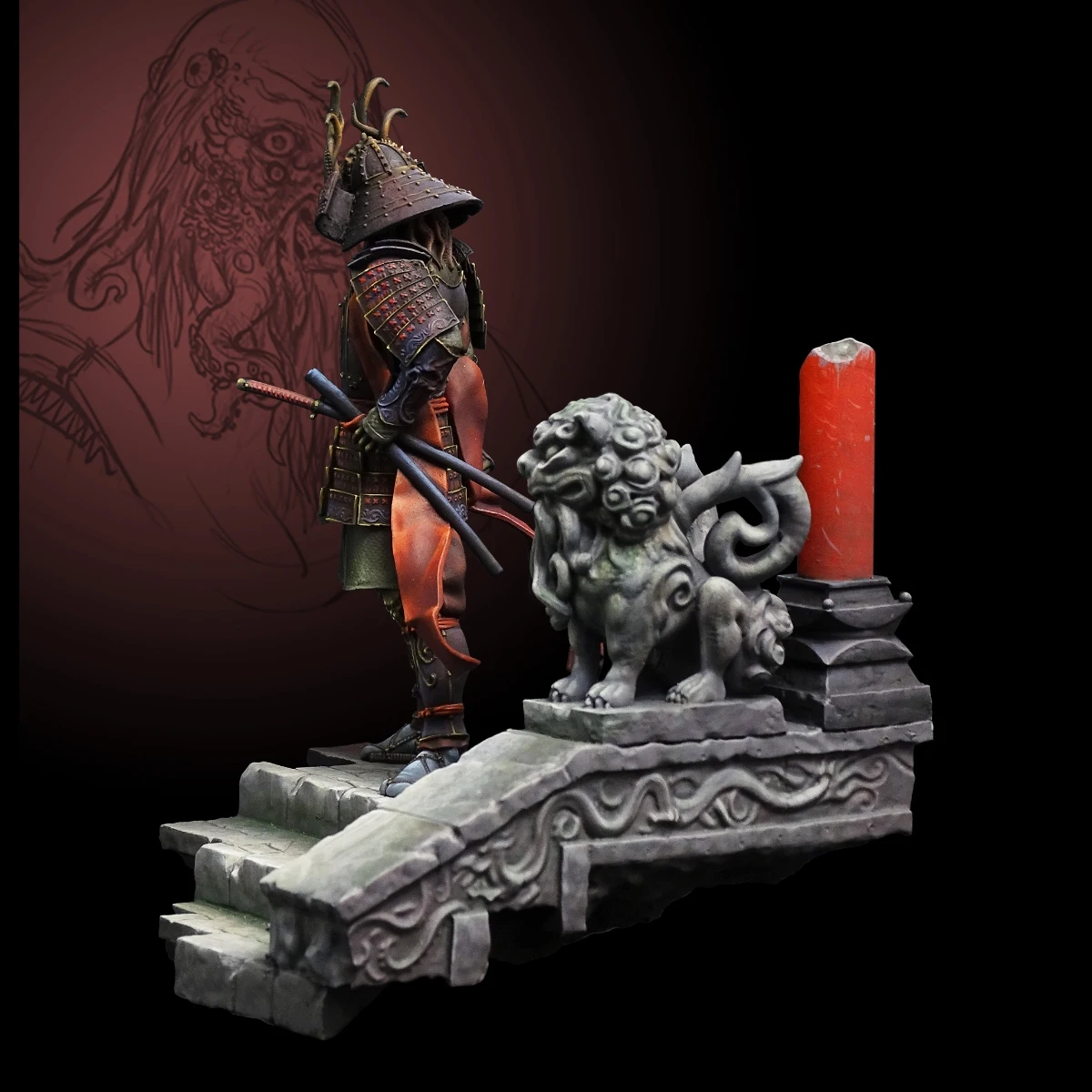1/24 Resin Figure Unpainted Model Kit, military theme, Ancient Samurai, Unassembled and unpainted GK,
