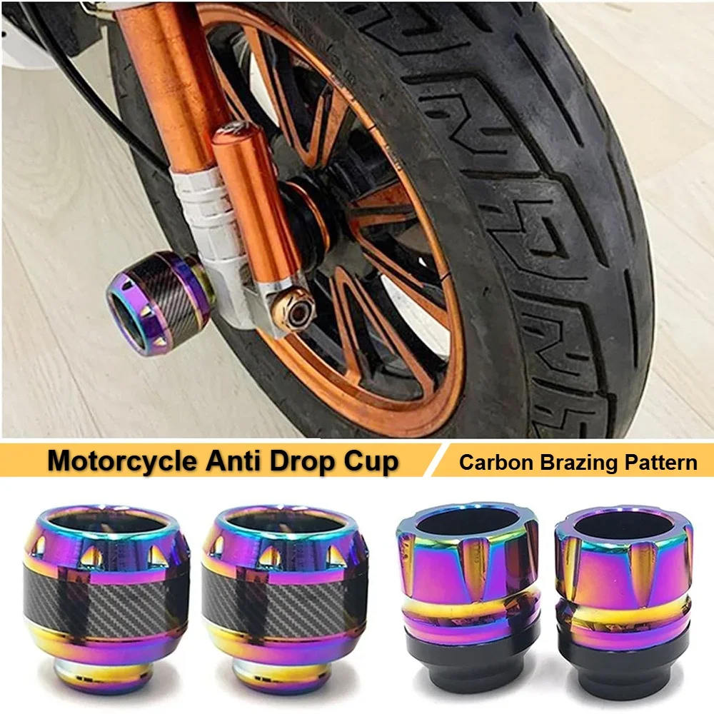 

Motorcycle Anti Fall Cup Front Axle Wheel Protection Crash Pad Motorbike Crash Protectors Alloy Falling Front Fork Slider Cups