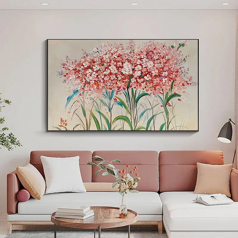 

GATYZTORY 60x120cm Painting By Numbers Pink Flower Picture Coloring HandPainted Large Size Oil Painting Unique Gift Home Decor