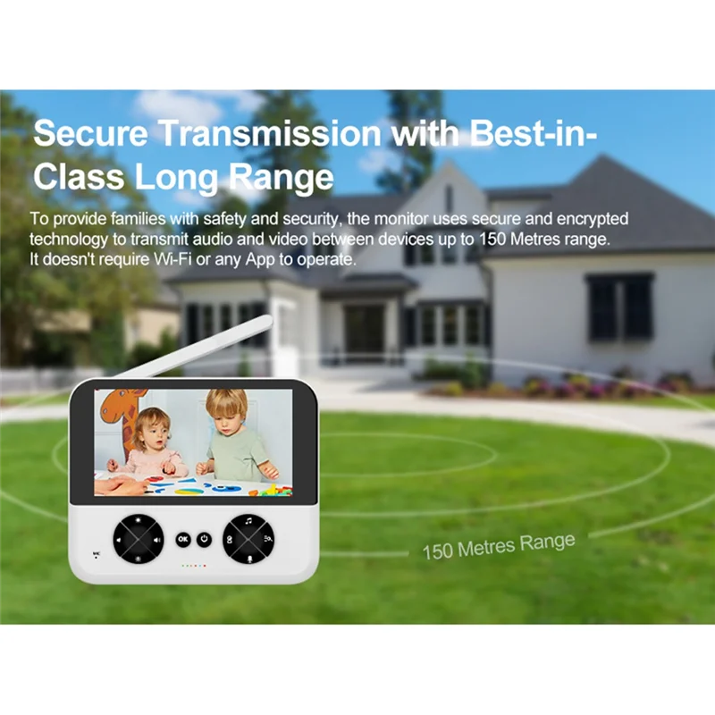 

【Hot Cake】Video Baby Monitor, Baby Caregiver, 4.3Inch IPS Screen Baby Camera Monitor Lullaby Feeding Alert,720P