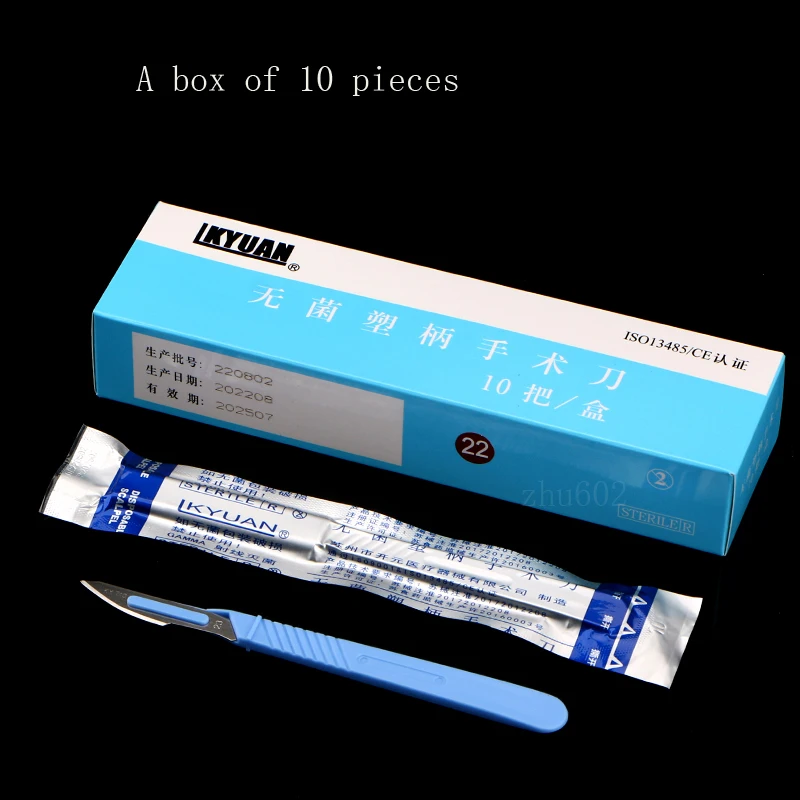 Sterile plastic handle surgical knife blade, double eyelid cosmetic plastic surgery tool, disposable knife