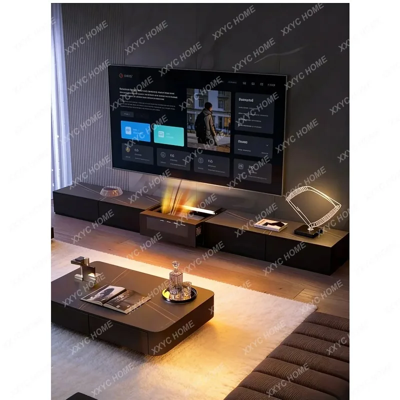XX Narrow No Foot Tv Cabinet Fireplace Black Classic Unique Living Room Tv Stands Modern Mueble Televisor Furniture