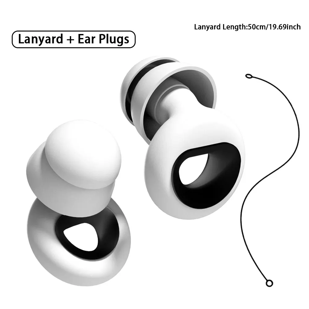 Soft Double-Layer Silicone Earplugs with Lanyard High Fidelity Sound Filter Ear Protection for Festivals And Live Music