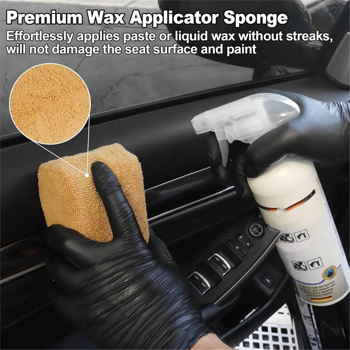 Car Cleaning Kit, Car Detailing Kit Interior Cleaner, Long Bristle Horse Hair Leather Cleaning Brush, Microfiber Cloth