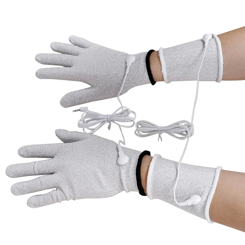 Electric Tens EMS Muscle Stimulator Conductive Silver Fiber Gloves Wrist Socks Acupuncture Massage Therapy Accessories Health