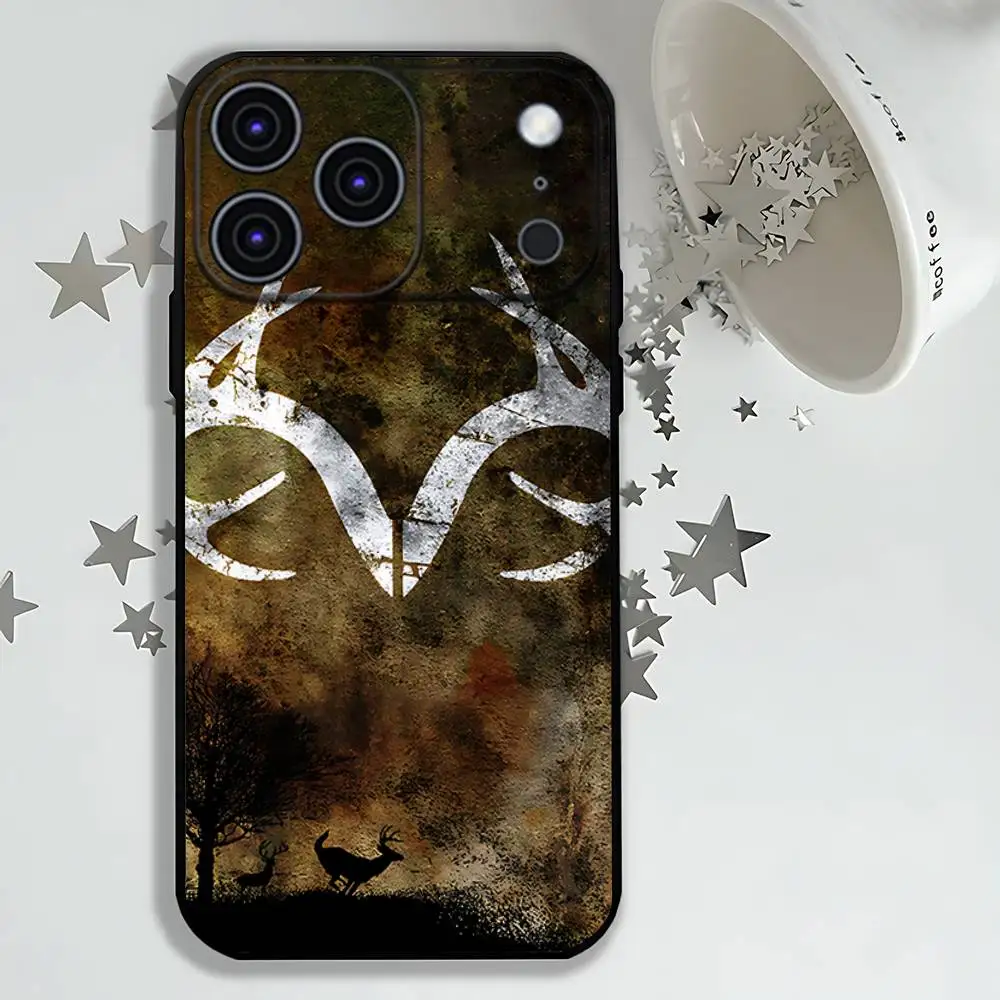 R-Realtree Real Tree Camo  Phone Case For iPhone 17,16,15,14,13,12,11,Pro,Max,Plus,E,Air,Mini Protective Black Cover