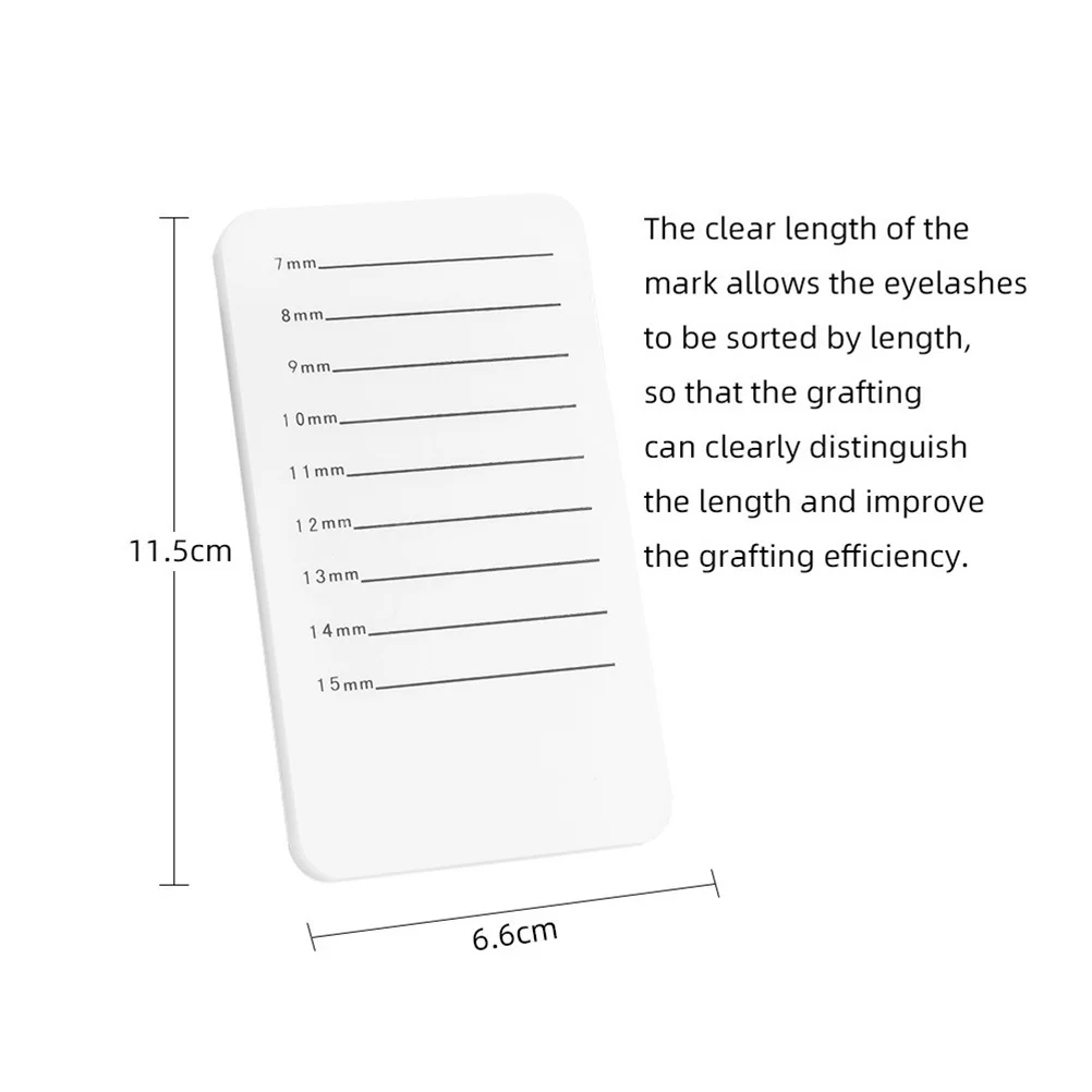 Tablero de exhibición de pestañas acrílicas, bandeja de extensión de pestañas reutilizable a escala de 7Mm-15Mm, herramienta de injerto para placa de pestañas postizas