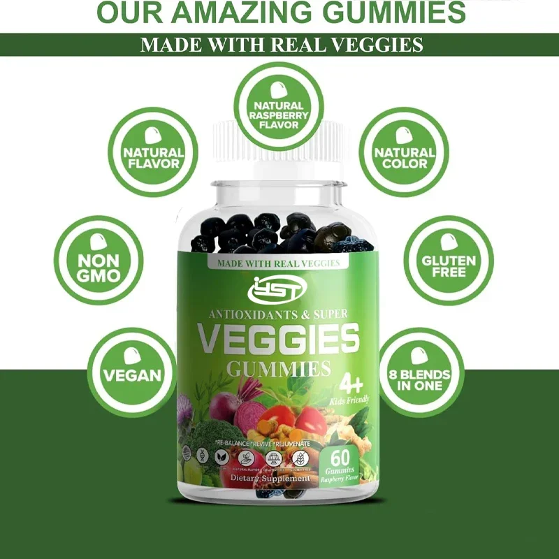 

30 types of vegetables, fruits, and vegetable vitamins,Using genuine super vegetable flavorful gummie supplements