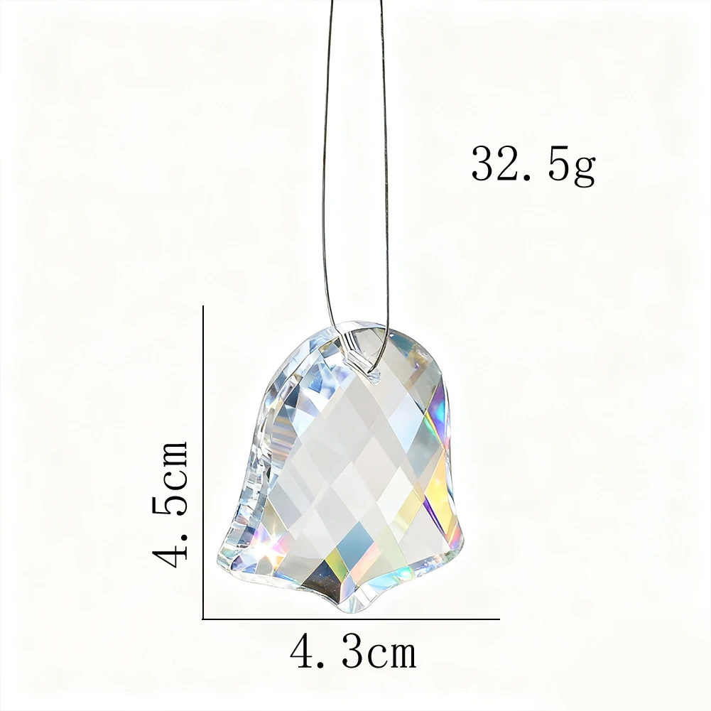 45MM Grid Bell-shaped Crystal Pendant with Multiple-faceted Glass Prism Chandelier Accessory DIY Home Wedding Decoration