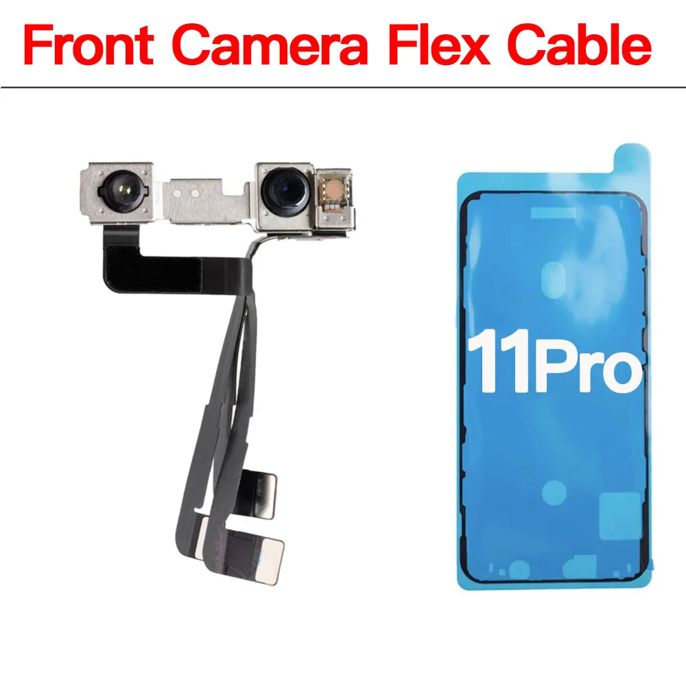 Cámara frontal de repuesto para iPhone, X, XR, XS, 11, 12 Mini Pro Max, Selfie, con Cable TapeFlex impermeable, sin identificación facial