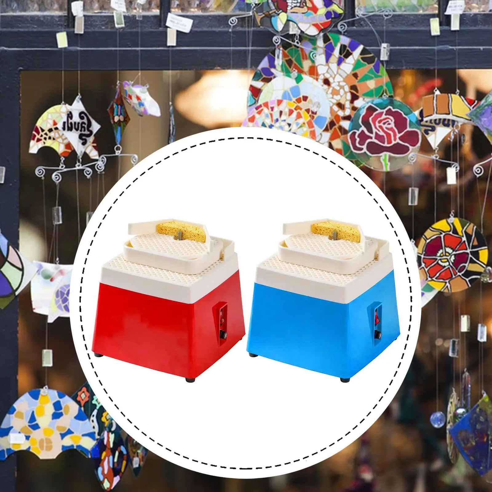 

Stained Glass Shaping Grinder Double Layer Table Portable Kit for Marble Ceramic DIY Glass Art Decoration