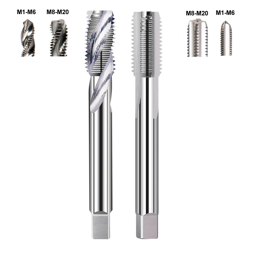 Máquina CNC de grifos de flauta en espiral, grifo de flauta recta, rosca métrica de carburo sólido, M2, M2.5, M3, M3.5, M4, M16, M5, M8, M10, M12, M14