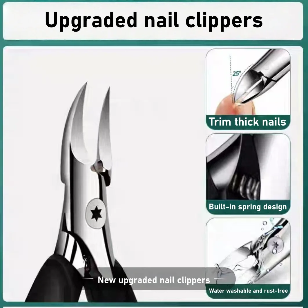 Cortador de unhas profissional para unhas encravadas, ângulo de ponto afiado, braçadeira de bico de águia, tesoura para higiene pessoal e aliciamento