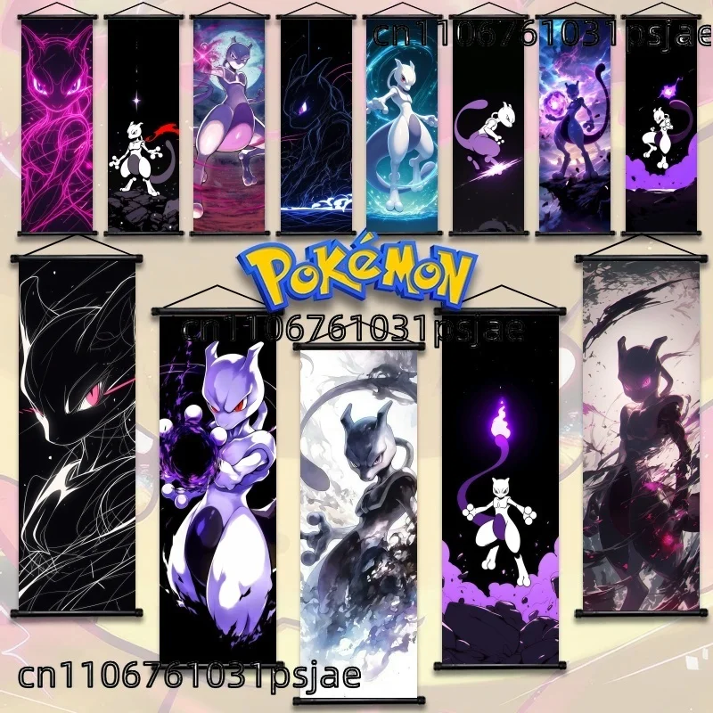 

Mewtwo Pokémon Scroll Decorations, High - Quality, High - Detail for Kids' Rooms, Fade - Resistant in Psychic Scenes