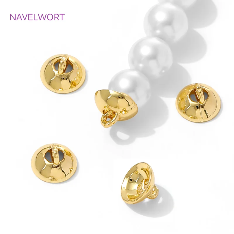 

5/10Pcs 18K Gold Plated Brass Bead End Cap with Loop,End Caps For Jewelry,Bracelets End Connector,DIY Jewelry Making Supplies