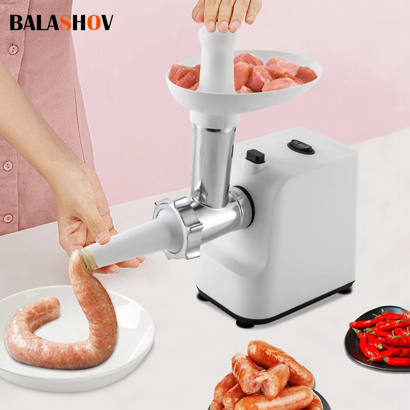 Penggiling daging elektrik 1000W untuk dapur, pembuat sosis dengan 3 piring penggiling makanan, pencincang daging, penggiling makanan