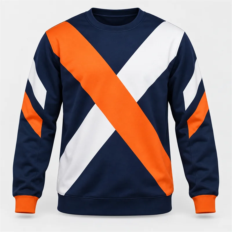 Men's Geometric Sports Sweatshirt Abstract Block Stripe Camo Honeycomb Print Crewneck Long Sleeve Casual Athletic Pullover