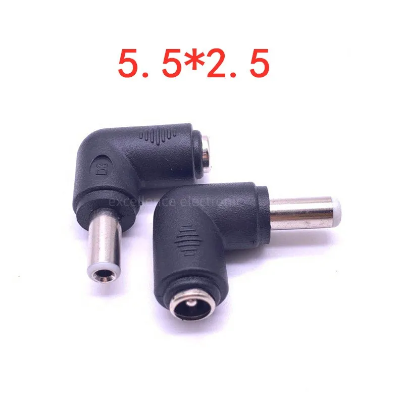 8-piece/Set Laptop Power Plug Adapter DC Female To Male 6.5*4.4 / 4.0X1.7 / 3.0*1.1 / 5.5*2.5 To 5.5*2.1m 90 Degrees