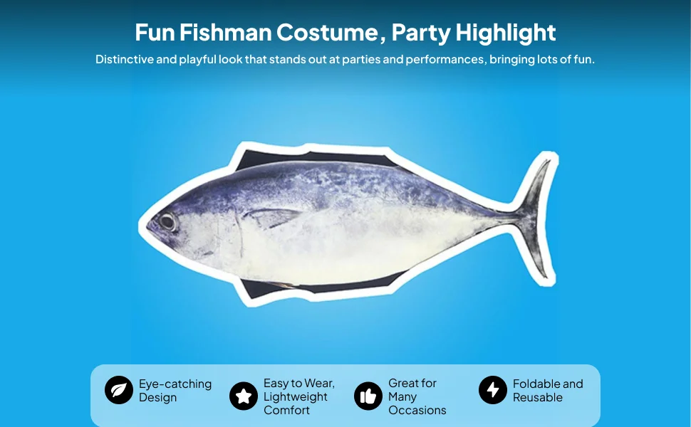 

Fish Costume Dress up Outfit for Role Playing Carnival Supplies