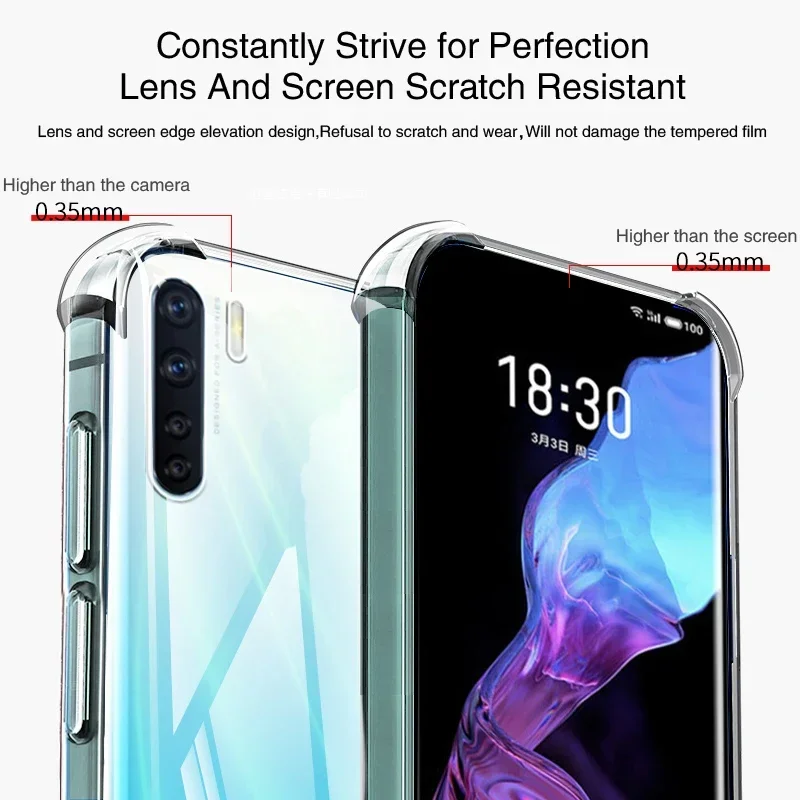 Fall-Proof Transparent Phone Case for OPPO F15 F11 F9 Pro F7 F5 F1S F1 Plus Neo 9 Airbag Shockproof TPU Soft Silicone Back Cover