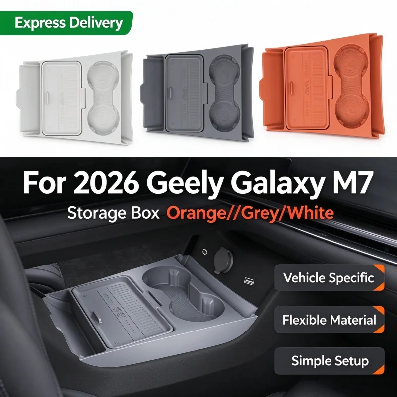 For 2026 Geely Galaxy M7 Central Control Lower Layer Storage Armrest Box Silicone Pad Car Interior Modification New Accessories