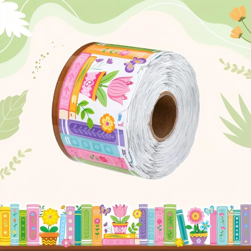 School Classroom Border Decoration Adhesive Sticker Books Flower Pattern Kindergarten Wall Trim Education Supplies Craft Paper