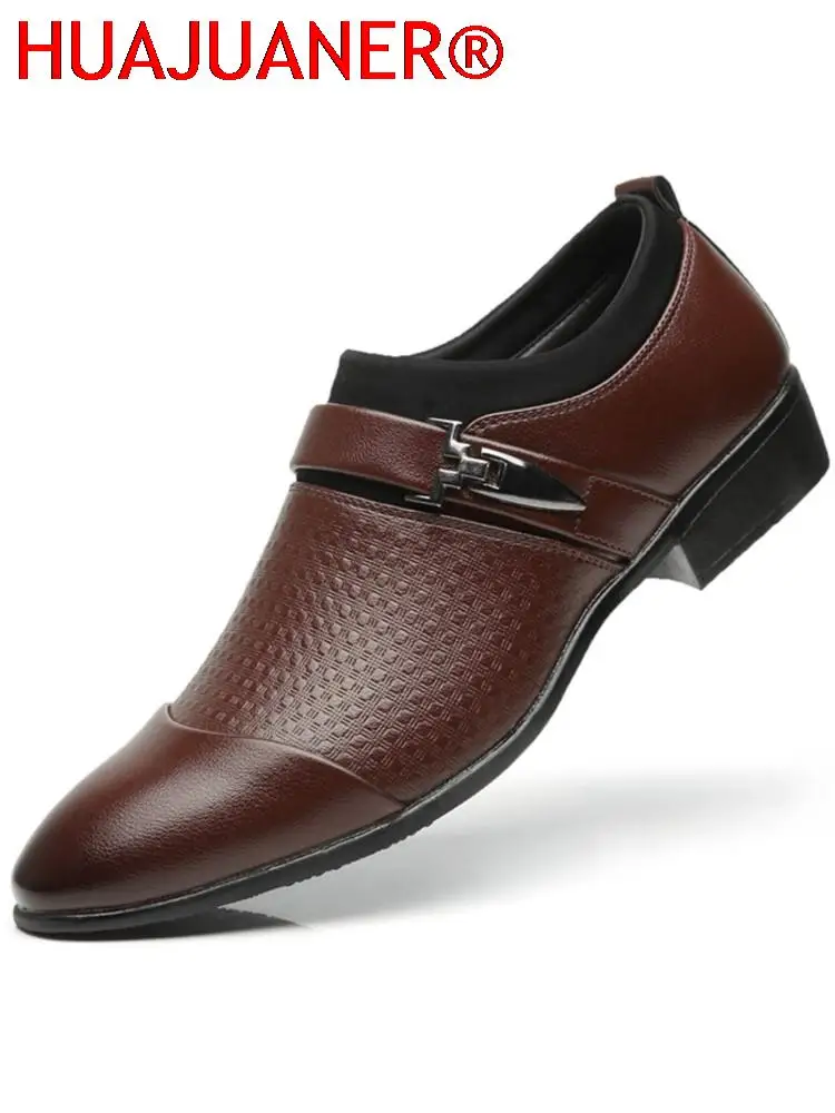 

Autumn Man Leather Shoes Slip On Flats Oxford Business Office Formal Wedding Shoe Pointed Toe Men Dress Leather Shoes