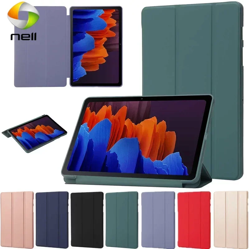 Para samsung galaxy tab s7 fe s8 + plus 12.4 "a8 10.5 a7 lite 8.7 capa de couro inteligente para tab s9 fe +/s6 lite/a9 + a9plus 11"