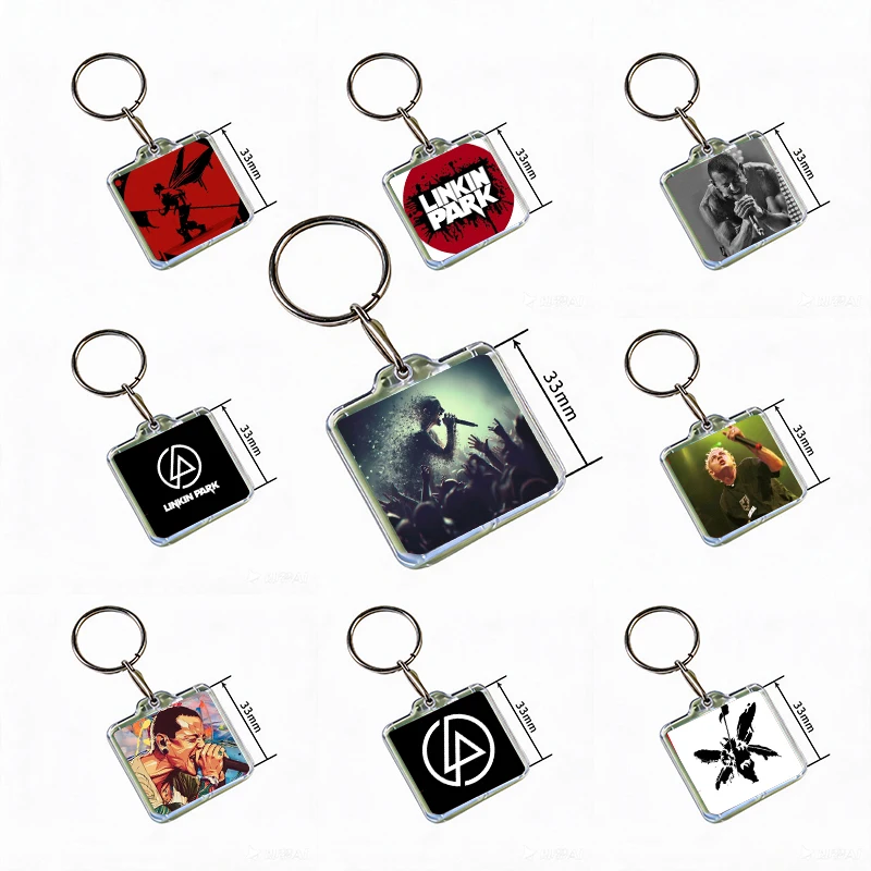 Rock Band Linkin Park Anime Acrylic Keychain Handmade Hanging for Clothes Backpack Decoration Accessories Gifts with Friends