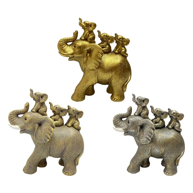 

Y166 Baby and Mother Elephant Family Resins Figurine for Home Decoration and Gift