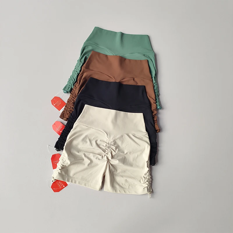 Hüftstraffende Fitness-Shorts für Frauen mit Erhöhter Hüfte, Hoher Taille, Bauchkontrolle, für Outdoor-Läufe, Dreipunkt-Yoga-Hotpants – Detail 15