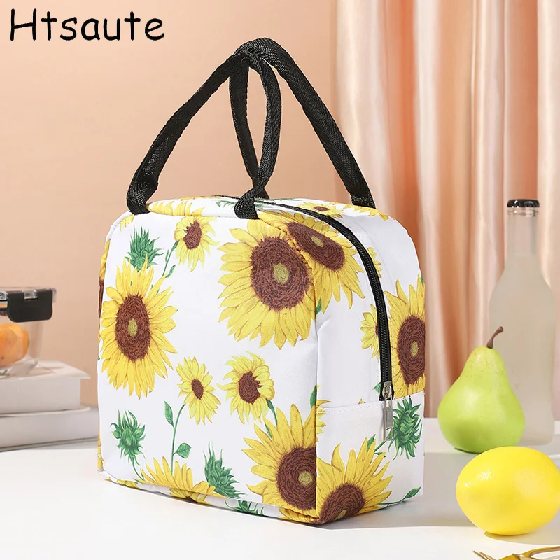 断熱ランチバッグポータブル厚手のアルミ箔鮮度保持ランチボックス収納ハンドバッグ旅行食品弁当パックボルサテルミ