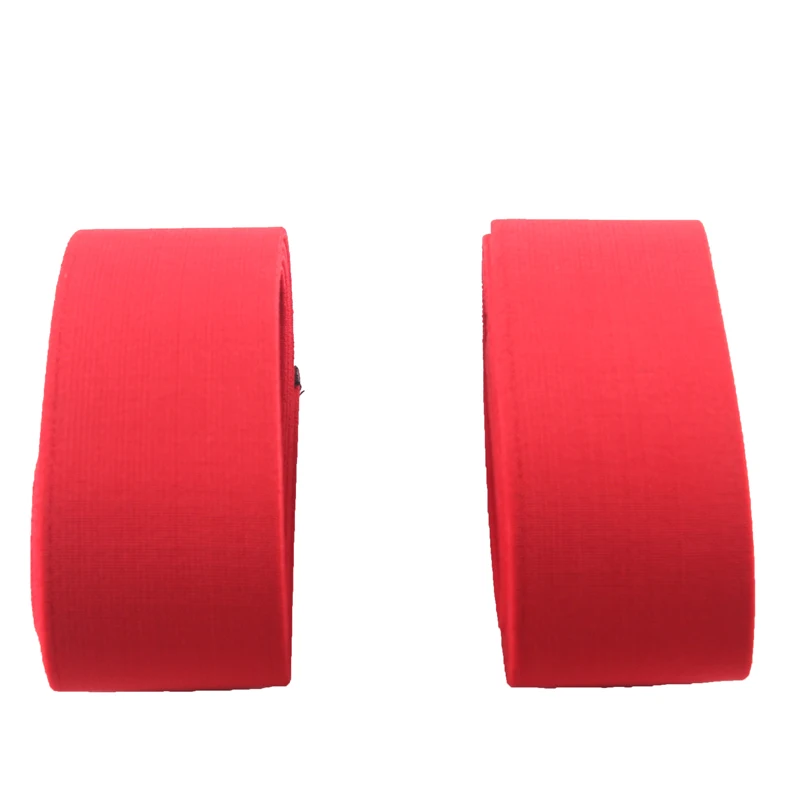 Stiff Weightlifting Knee Wrap 2.5 Meters without magic tape Red Black Color Knee Straps 1 Pair