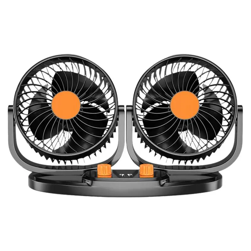 

Portable Car Fan Double Head Vehicle Fan 24V Adjustable Dashboard Cooling Device With Strong Wind Low Noise Design For Indoor