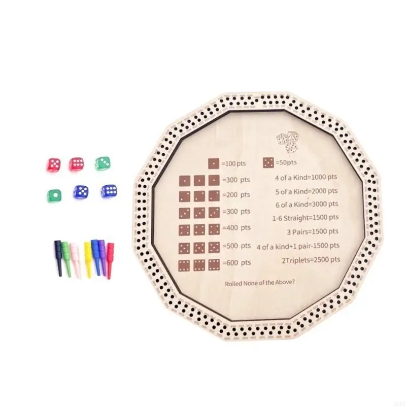 

Portable Wooden Play Tray Family Dices Game for Board Activity Enthusiasts