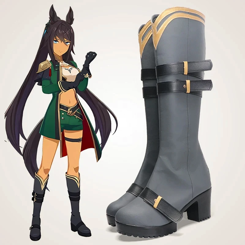 

Обувь для косплея по игре Umamusume: Pretty Derby Symboli Kris S, из искусственной кожи, для аниме-вечеринок, Хэллоуина, карнавала, реквизит