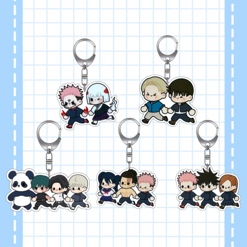 5Cm Q Version Acrylic Keychain Bag Pendant for Jujutsu Kaisen Anime Peripheral Acrylic Keychain Backpack Pendant Exquisite Gift