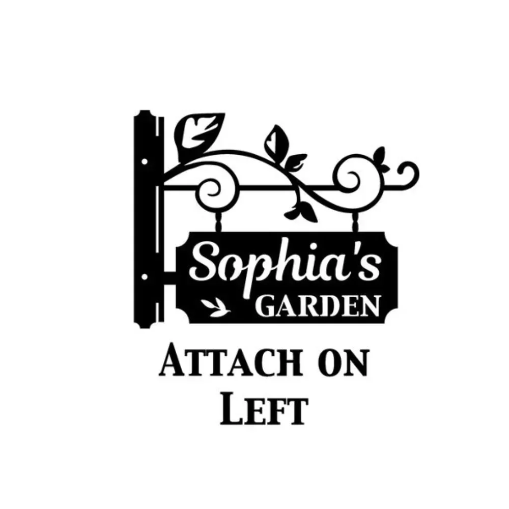 Custom - Metal Garden Bracket Sign: Handcrafted Elegance. A Personalized Present, Cherished By Gardeners.Perfect for Special Tim