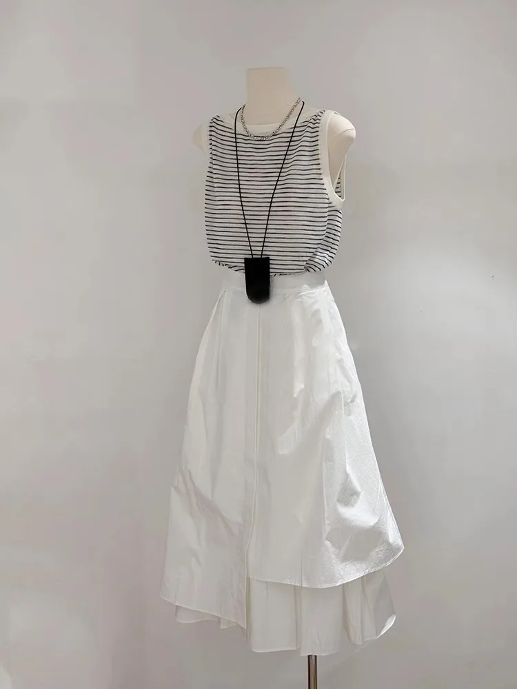 

Шикарный полосатый жилет и шаровары, женский модный летний наряд, красивый возрастной ансамбль