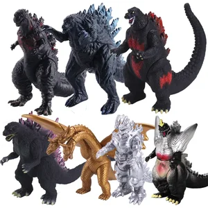 Godzilla VS Kingkong Figura de ação Gojira Soft Glue, King Ghidorah, modelo de articulações móveis para criança, presente do menino, 17-30cm 12 principais vendas boneco godzilla 30 cm - №3