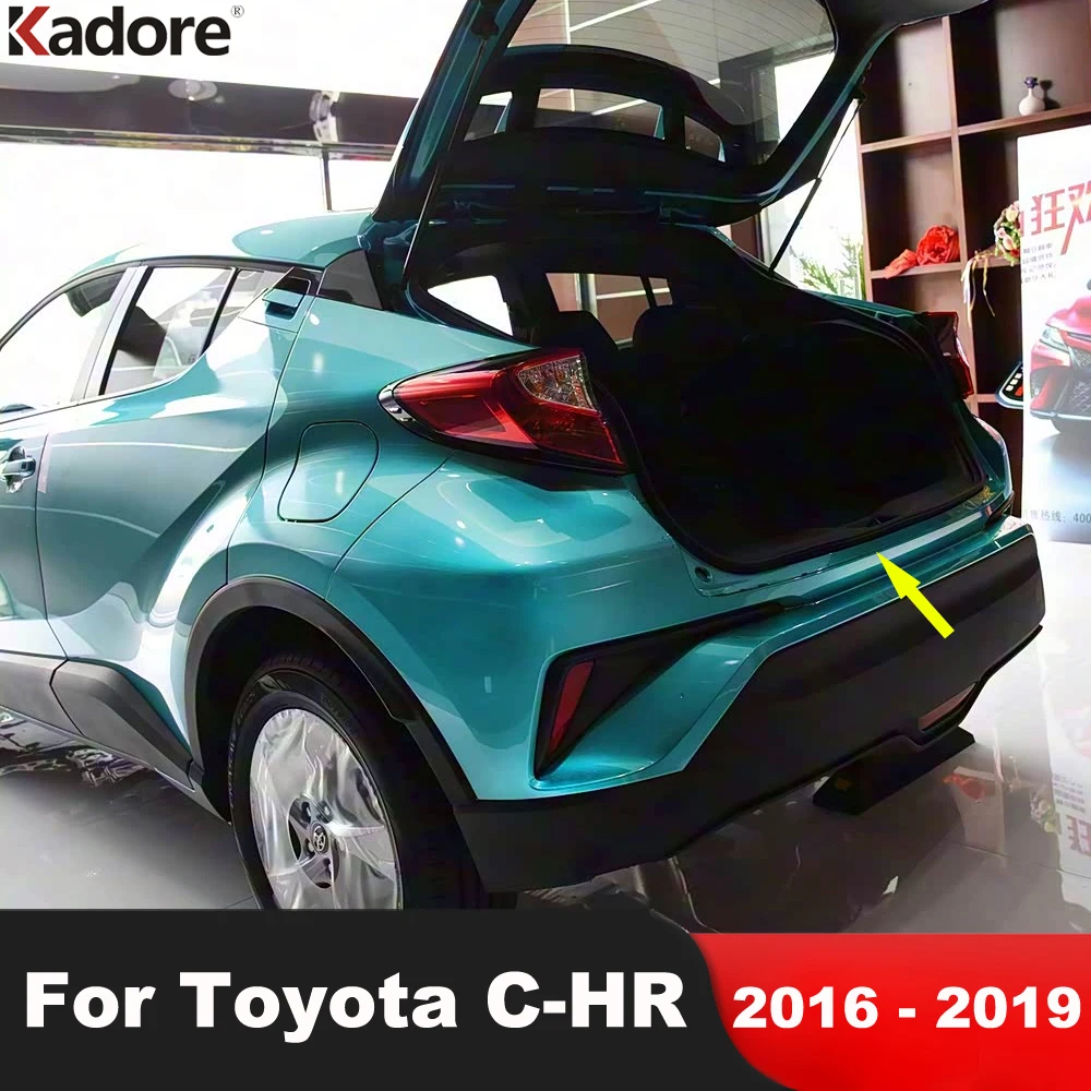 

Для Toyota CHR C-HR 2016-2018 2019, стальная крышка заднего багажника автомобиля, накладка на порог задней двери, защитная пластина, аксессуары