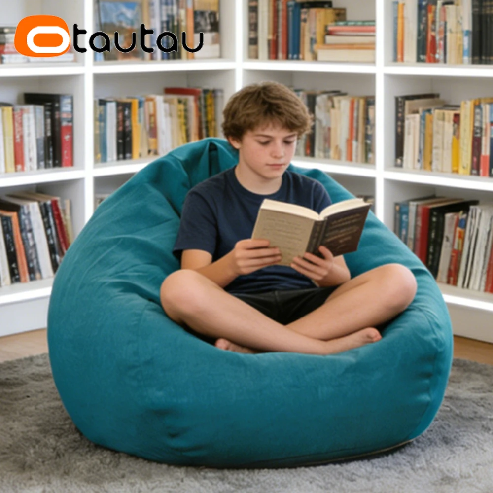 OTAUTAU Weicher Sitzsackbezug aus 100 % reiner Baumwolle DD156【Kein Füllmaterial innen! Sie müssen selbst den Füllstoff kaufen!】