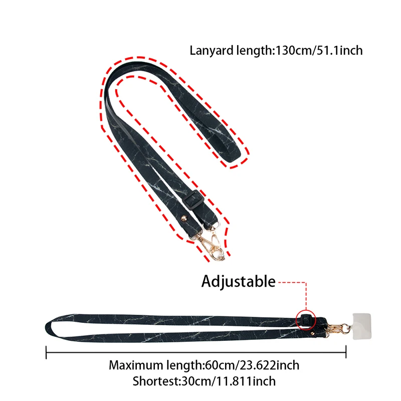 الرخام نمط العالمي الهاتف Crossbody الحبل حزام قابل للتعديل طويل الهاتف المحمول الحبل حبل Antilost معلقة حزام الرقبة